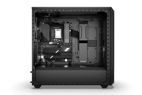 var tyst! - Midi tower - E-ATX - sidopanel med fönster (härdat glas) - ingen strömförsörjning (ATX / PS/2) - svart - USB/Audio (BGW60)