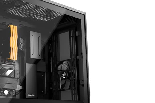 var tyst! - Midi tower - E-ATX - sidopanel med fönster (härdat glas) - ingen strömförsörjning (ATX / PS/2) - svart - USB/Audio (BGW60)