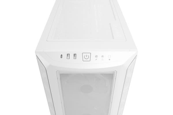 var tyst! SHADOW BASE 800 FX - Midi tower - E-ATX - sidopanel med fönster (härdat glas) - ingen strömförsörjning (ATX / PS/2) - vit - USB/Audio (BGW64