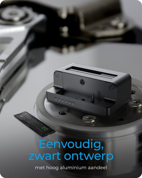 Telakointi ja CloneStation M.2 NVMe SSD:lle ja 2,5"/3,5" SATA SSD/HDD:lle, USB 3.2 Gen 2 Type-C®/Type-A, musta (IB-2914MSCL-C31)