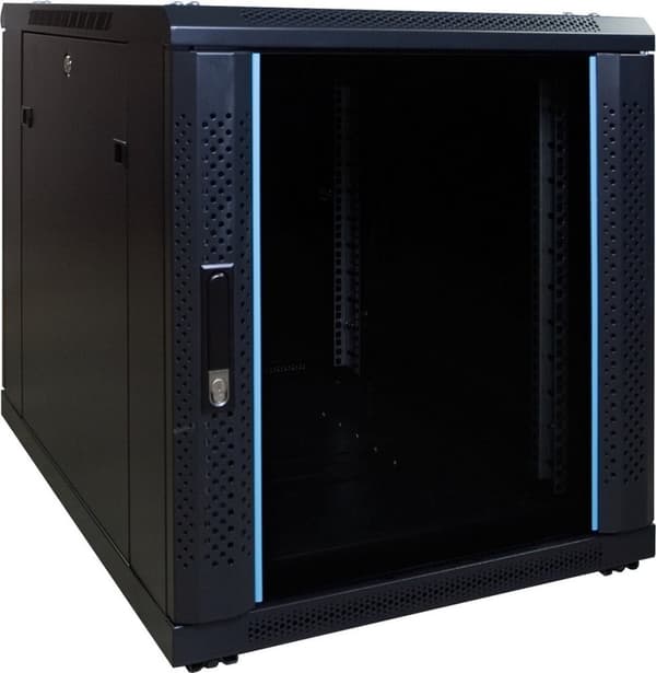 DSIT 12U mini serverskab/serverskab med glasdør 600x800x720mm (BxDxH) - 19 tommer