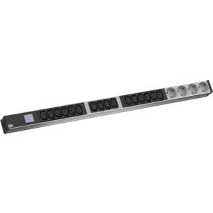 Bachmann BlueNet BN0500 - Strømfordelingsenhed - AC 230 V - Udgangsforbindelser: 20 (16 x IEC 60320 C13, 4 x CEE 7/3) - 3 m (800.2396) Sort