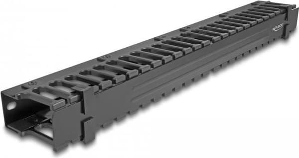 Delock - Kabelstyringsplade til styreskab - 3 åbninger - Sort - 1U - 48,3 cm (19") (67022)