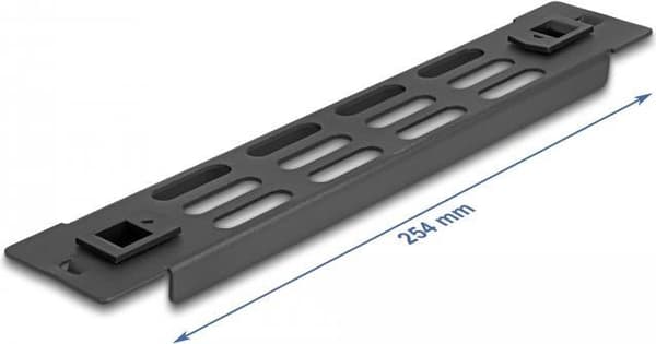 Delock - Rackpanel - med ventilationsåbninger, uden værktøj - Sort - 1U - 25,4 cm (10") (66984)