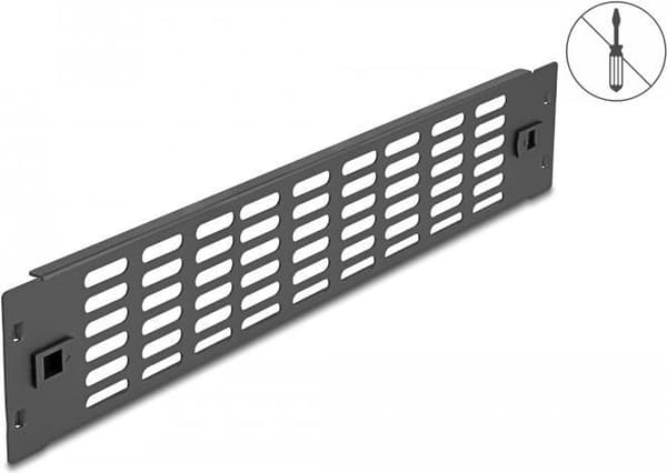 Delock - Rackpanel - med ventilationsåbninger - Sort - 2U - 48,2 cm (19") (66987)