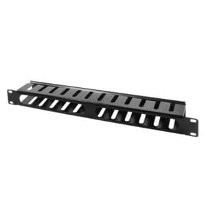 19" kabelpanel 1U, med dæksel, sort, LogiLink® [ORCC01B] (ORCC01B)