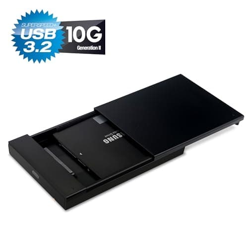 FANTEC PL-25U31 svart 2,5" SATA SSD-hölje USB-C USB 3.1 10G-teknik (2579)