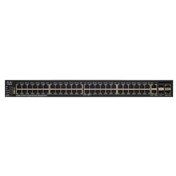 Switch - Cisco - SF550X-48MP - 48 portar 10/100 - PoE - Svart- USED Svart, Grå