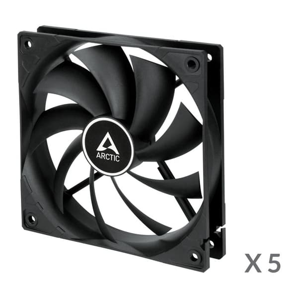 Arctic Cooling ARCTIC F12 PC-fodral Fläkt 12 cm Svart 5 st (s) - ACFAN00248A