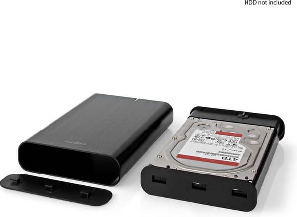 Hårddiskhölje - 3,5" - USB 3.1 Gen1 - USB Typ-A / USB Type-C - Notebook/PC - Aluminium