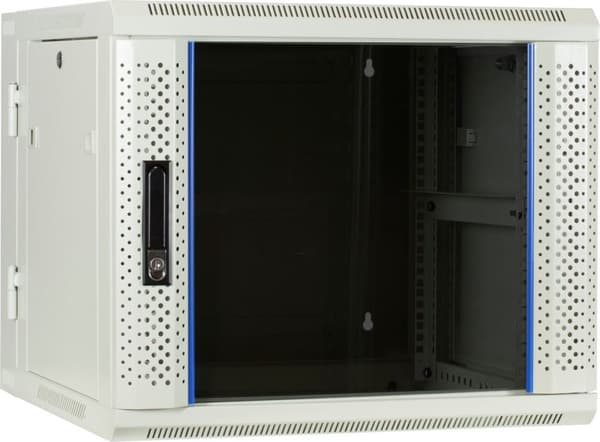 DSIT 9 HE serverskab, vendbart vægskab med glaslåge, hvid (BxDxH) 600 x 600 x 501mm (DS660