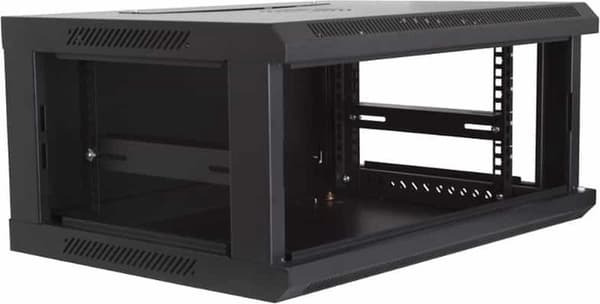 DSIT 4U vægboks/serverskab med glaseret glas 600x600x280mm (BxDxH) - 19 tommer