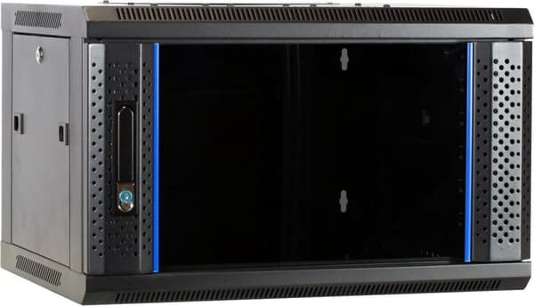 DSIT 4U vægboks/serverskab med glaseret glas 600x600x280mm (BxDxH) - 19 tommer