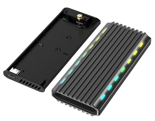 Gembird EE2280-U3C-03 USB 3.1-kabinett för M.2 NVMe-enheter, RGB, aluminium