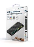 Miniatyrbild 4 av 4: Gembird EE2280-U3C-03 USB 3.1-kabinett för M.2 NVMe-enheter, RGB, aluminium