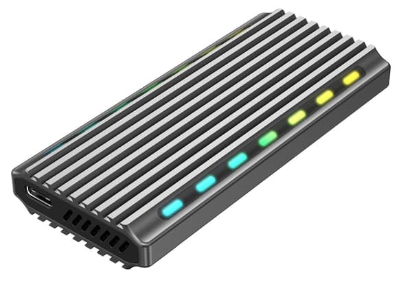 Gembird EE2280-U3C-03 USB 3.1-kabinet til M.2 NVMe-drev, RGB, aluminium
