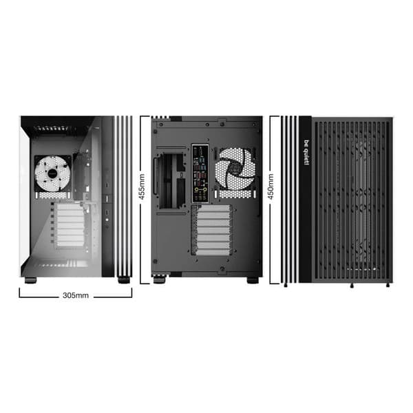 Modern design med RGB-belysning, glaspaneler, ATX-kompatibel, medium tornformat.