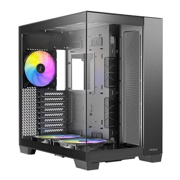 Kabinett - ANTEC - C8 ARGB - Svart - Härdat glas - Anpassningsbar ARGB-belysning Svart