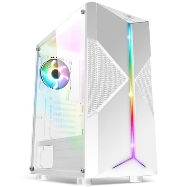 SPIRIT OF GAMER - CLONE III, Vit PC Gamer RGB Vit, För ATX/mATX/ITX, Tom Gamingchassi med Sidovägg i Härdat Glas Vit