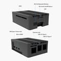 Miniatyrbild 3 av 4: Aluminiumhölje - Raspberry Pi 5 - Robust skydd - Elegant design - Lättåtkomliga portar