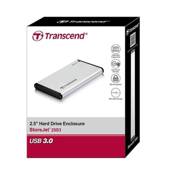 Extern hårddiskhölje - TRANSCEND - StoreJet 2,5" - 1 TB - Grå - HDD S3