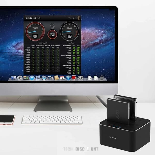 TD® Extern SATA-hårddisk dockningsstation USB-hölje dubbel kapacitet SSD-dockningsminneskort Bärbar PC Stationär