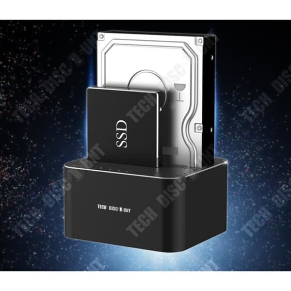 TD® Extern SATA-hårddisk dockningsstation USB-hölje dubbel kapacitet SSD-dockningsminneskort Bärbar PC Stationär