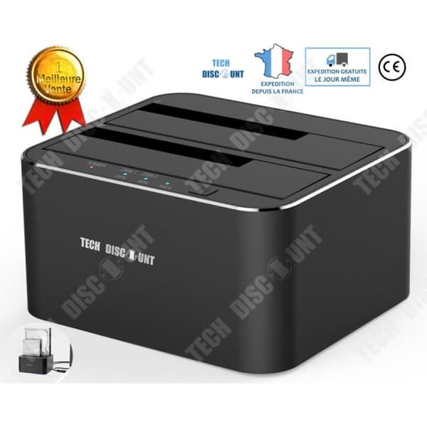 TD® Extern SATA-hårddisk dockningsstation USB-hölje dubbel kapacitet SSD-dockningsminneskort Bärbar PC Stationär
