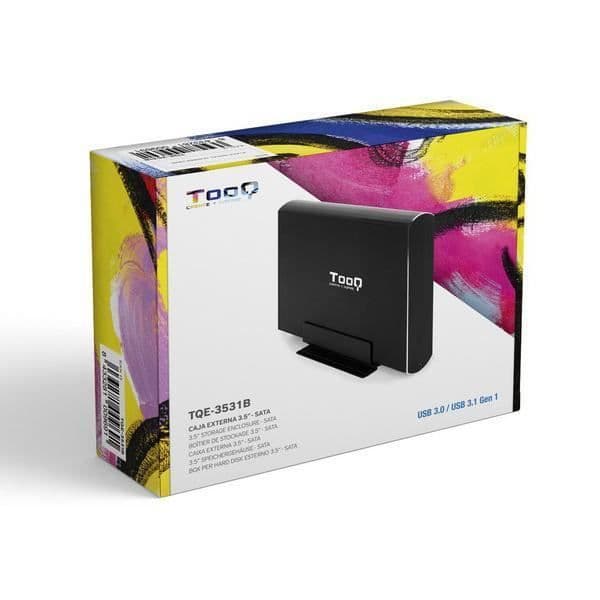 Hårddiskkapsling - TooQ - TQE-3531B - 3,5" - USB 3.0 - Aluminium - Svart