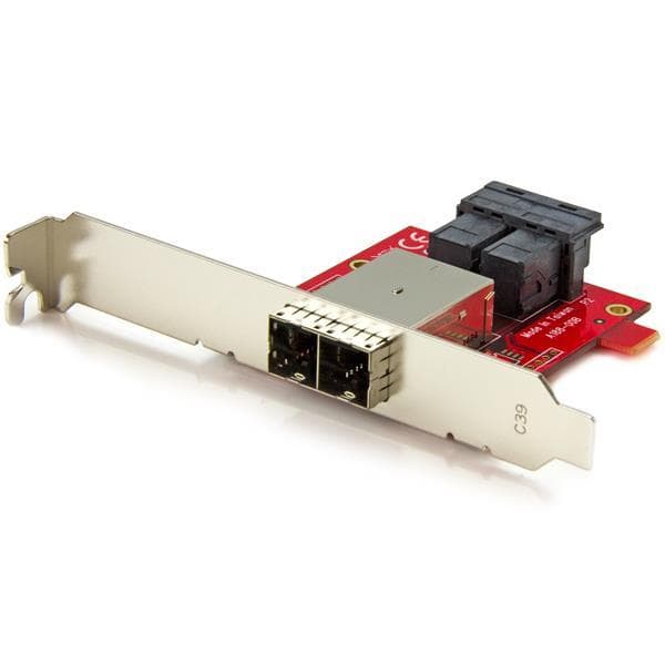 Mini-SAS-adapter - Dual SFF-8643 til SFF-8644 - med fuld- og lavprofilbeslag - 12 Gbps