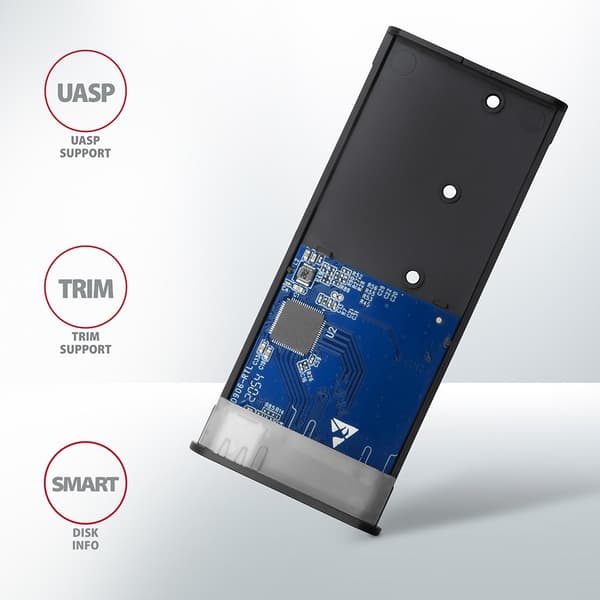 AXAGON EEM2-SG2 RAW BOX Externt fodral för M.2 SSD-diskar USB-C 3.2 Gen 2 - silver