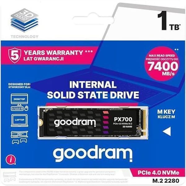 Goodram SSD M.2 NVME 1TB PX700 2280 PCIe 4.0 (7400MB/s)