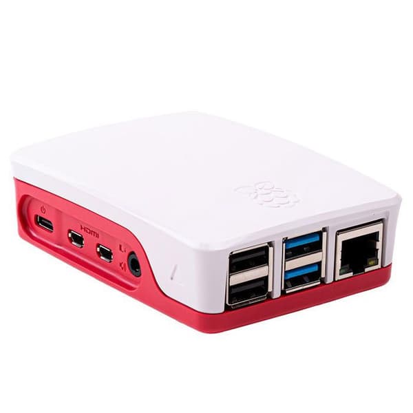 PC-kapsling - Raspberry Pi - 4 - Röd och vit - Skydd - Åtkomst till anslutningar