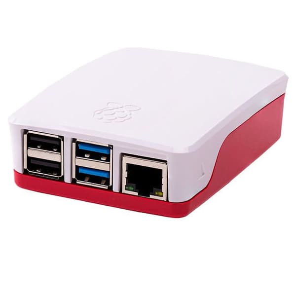 PC-kapsling - Raspberry Pi - 4 - Röd och vit - Skydd - Åtkomst till anslutningar
