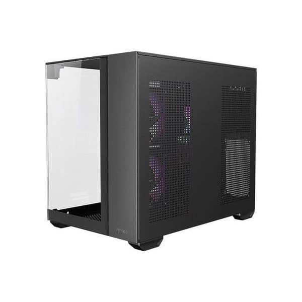 Antec CX600M Trio Chassi PC Mini Tower ITX/Micro-ITX Svart Tempererat Glas ARGB Svart, Transparent