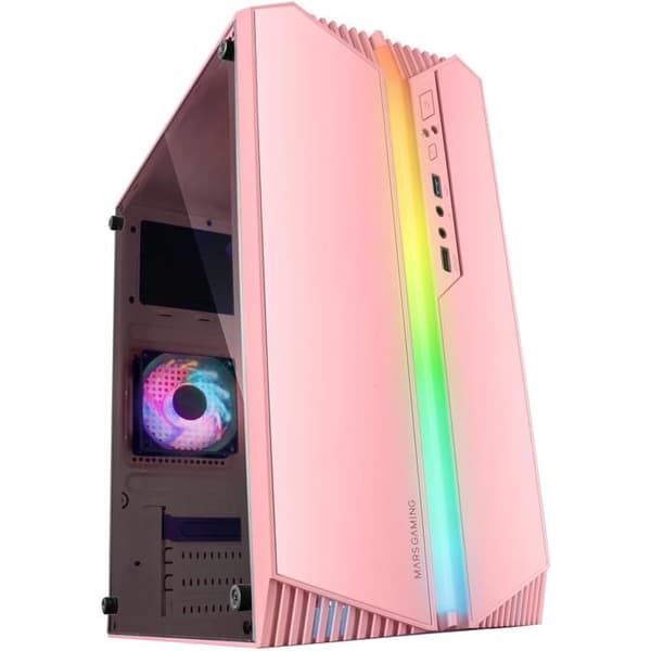 MARS GAMING Mini Tower Chassi Rosa