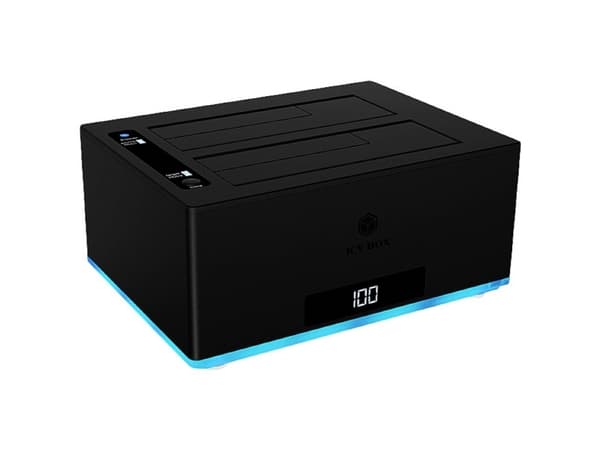 ICY BOX IB-127CL-U3 - Fast tilstand / harddiskstasjonsoppstilling - 2 brønner (SATA-600) - USB 3.2 Gen 1 (ekstern)