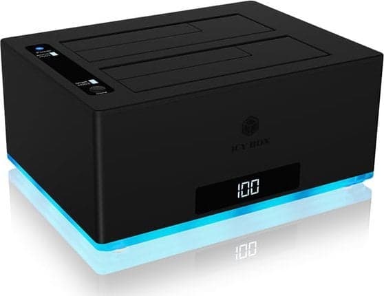 ICY BOX IB-127CL-U3 - Fast tilstand / harddiskstasjonsoppstilling - 2 brønner (SATA-600) - USB 3.2 Gen 1 (ekstern)