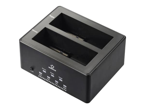Renkforce RF-5576398 USB 3.2 Gen 1 (USB 3.0) SATA 2 Port Festplatten-Dockingstation 2.5 Zoll, 3.5 Zoll mit Clone-Funktion, mit Erase-Funktion (RF-557