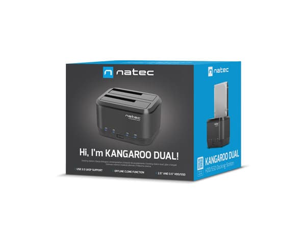 Natec Kangaroo Dual 2.5/3.5inch USB 3.0 HDD Docking Station + Power Adapter