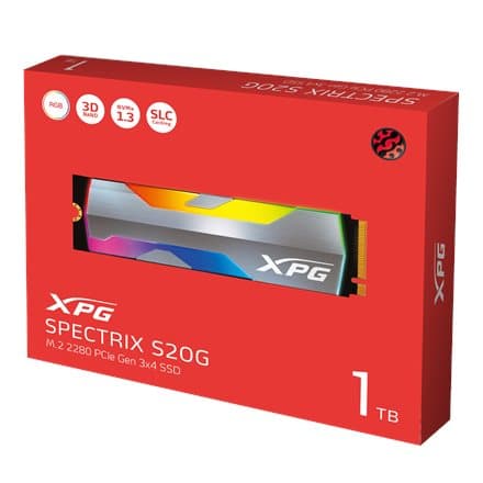 SSD ADATA XPG SPECTRIX S20G, 500GB, M.2, PCIe Gen3.0 x4, 3D TLC NAND Flash, R/W: 2500/1800 MB/s, "ASPECTRIXS20G-1T-C"
