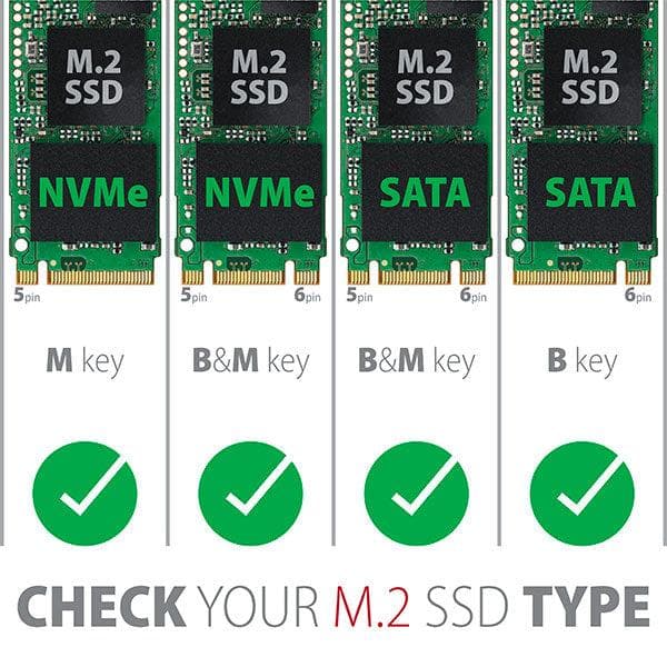 Maiwo K1687P2 M.2 SATA ja NVMe SSD -yhdistelmä–USB3.1 GEN2, 10 Gb/s, ulkoinen kotelo, alumiinia