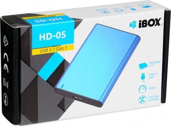 iBox HD-05 HDD/SSD-kabinet Blå 2,5"