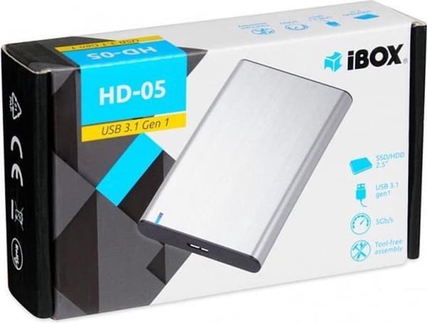 iBox HD-05 HDD/SSD-kabinet grå 2,5"