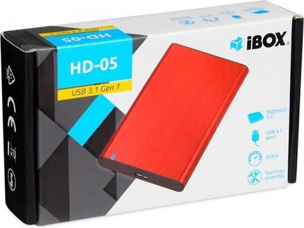 iBox HD-05 HDD/SSD-kabinet Rød 2,5"