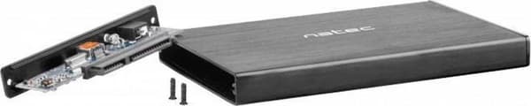 NATEC RHINO GO-kabinett USB 3.0 för 2,5'' SATA HDD/SSD, svart aluminium