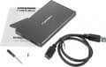 Miniatyrbild 4 av 7: NATEC RHINO GO-kabinett USB 3.0 för 2,5'' SATA HDD/SSD, svart aluminium