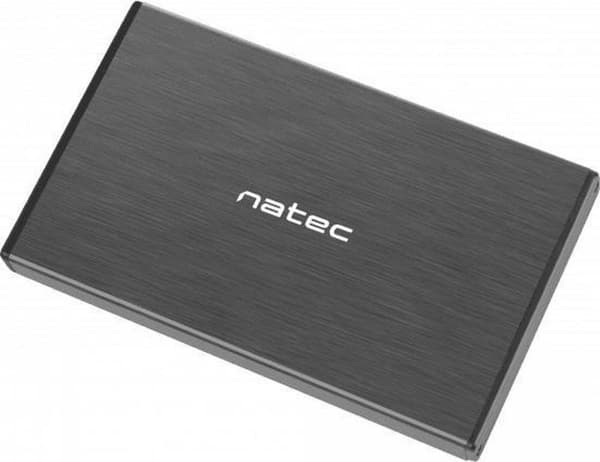NATEC RHINO GO-kabinett USB 3.0 för 2,5'' SATA HDD/SSD, svart aluminium