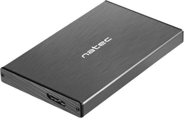 NATEC RHINO GO-kabinett USB 3.0 för 2,5'' SATA HDD/SSD, svart aluminium