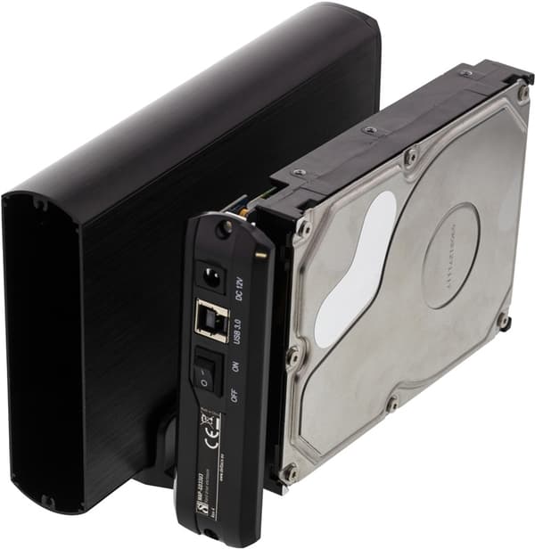 DELTACO eksternt kabinet til 1x3,5" SATA-harddisk, <b>SATA 6Gb/s</b>,